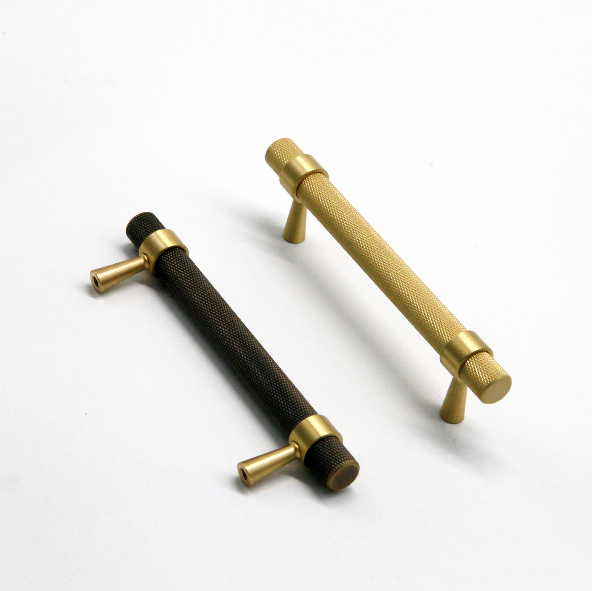 Brass Furniture Handles and Knobs Knurled Solid Brass Knobs