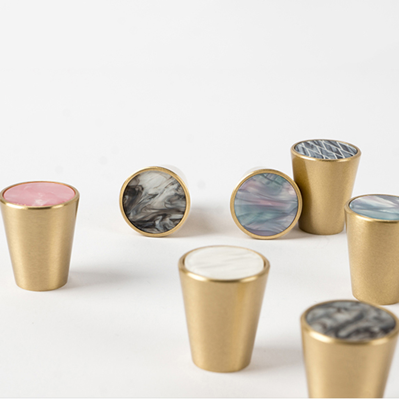 Nordic Brass Cone Handle Furniture Hardware Kitchen Knob