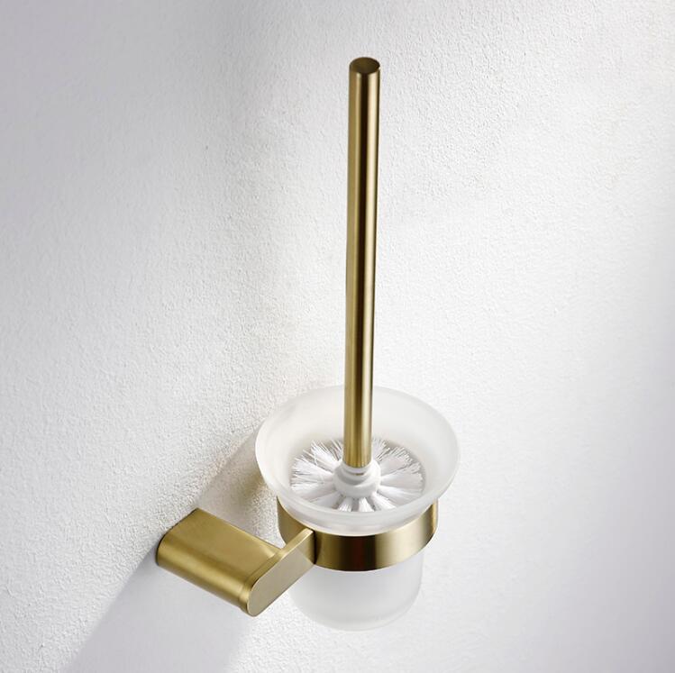 High quality Satin brass toilet brush