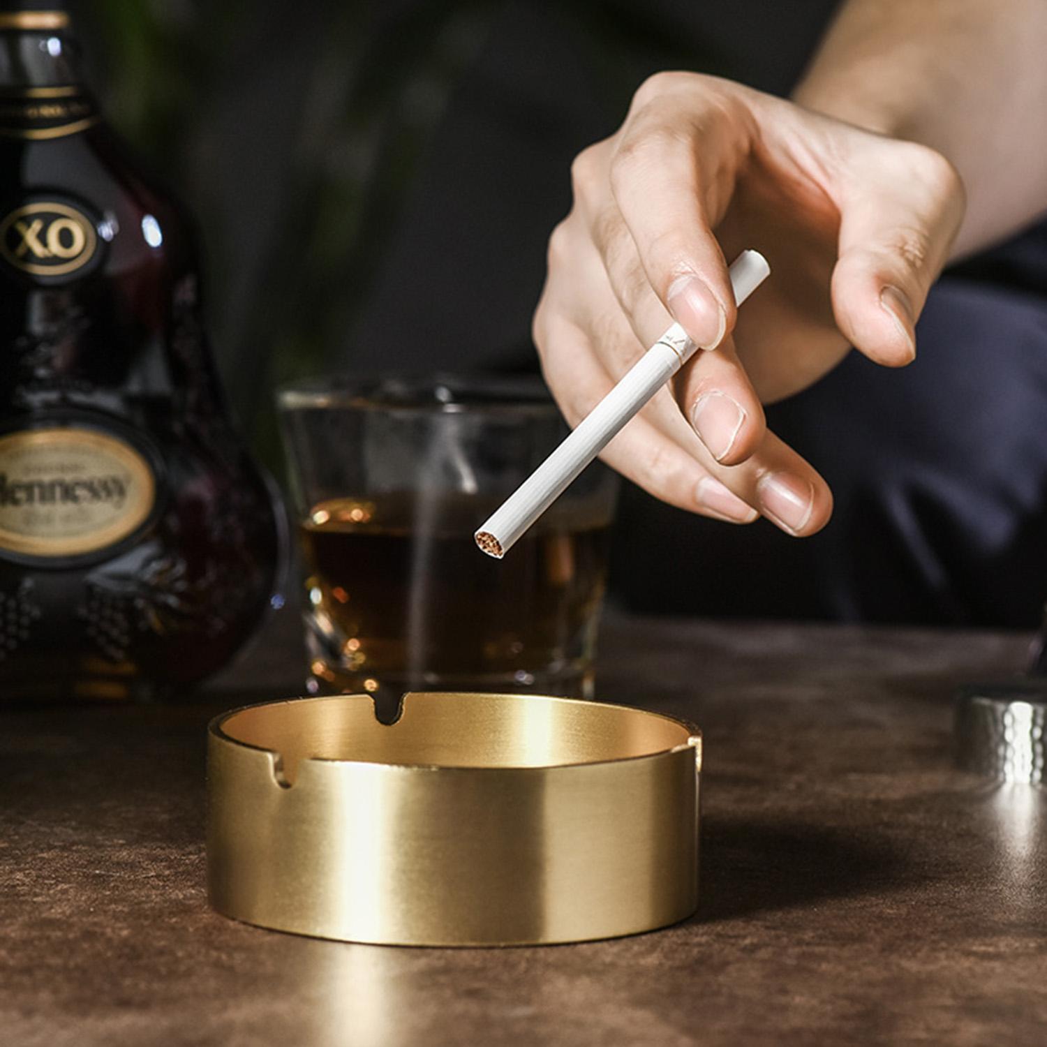 Simple Design Brass Ashtray Fashion Home Decor Creative Practical Metal