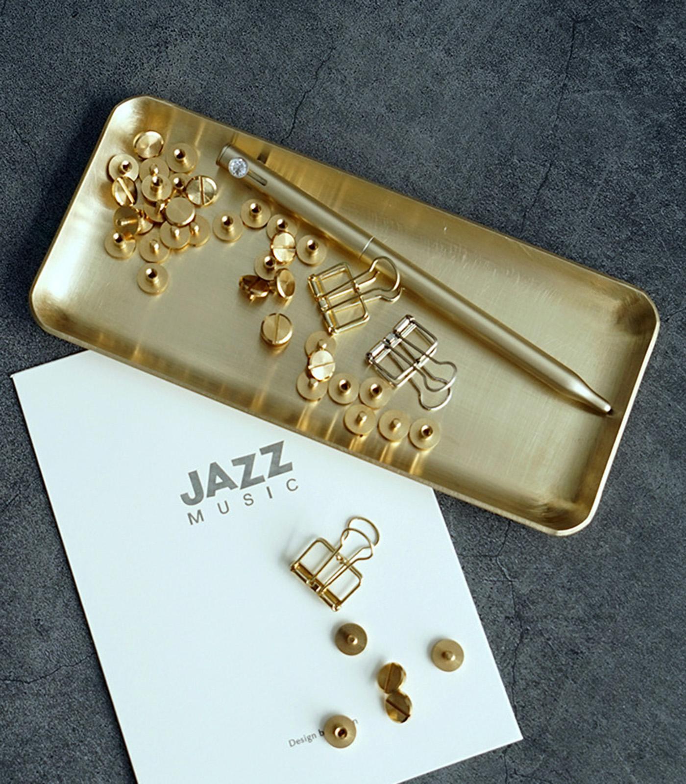 Simple Design Brass Tray Metal Jewelry Plate Home Decoration