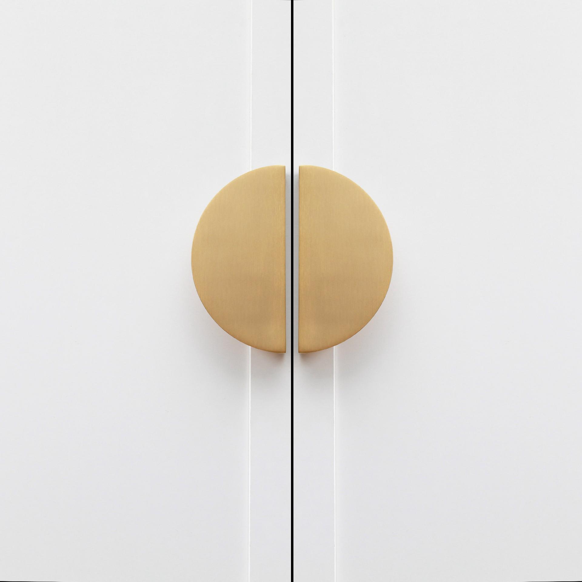 MAXERY Semicircle Brass Handle Half Round Knobs Brass Pull Handles