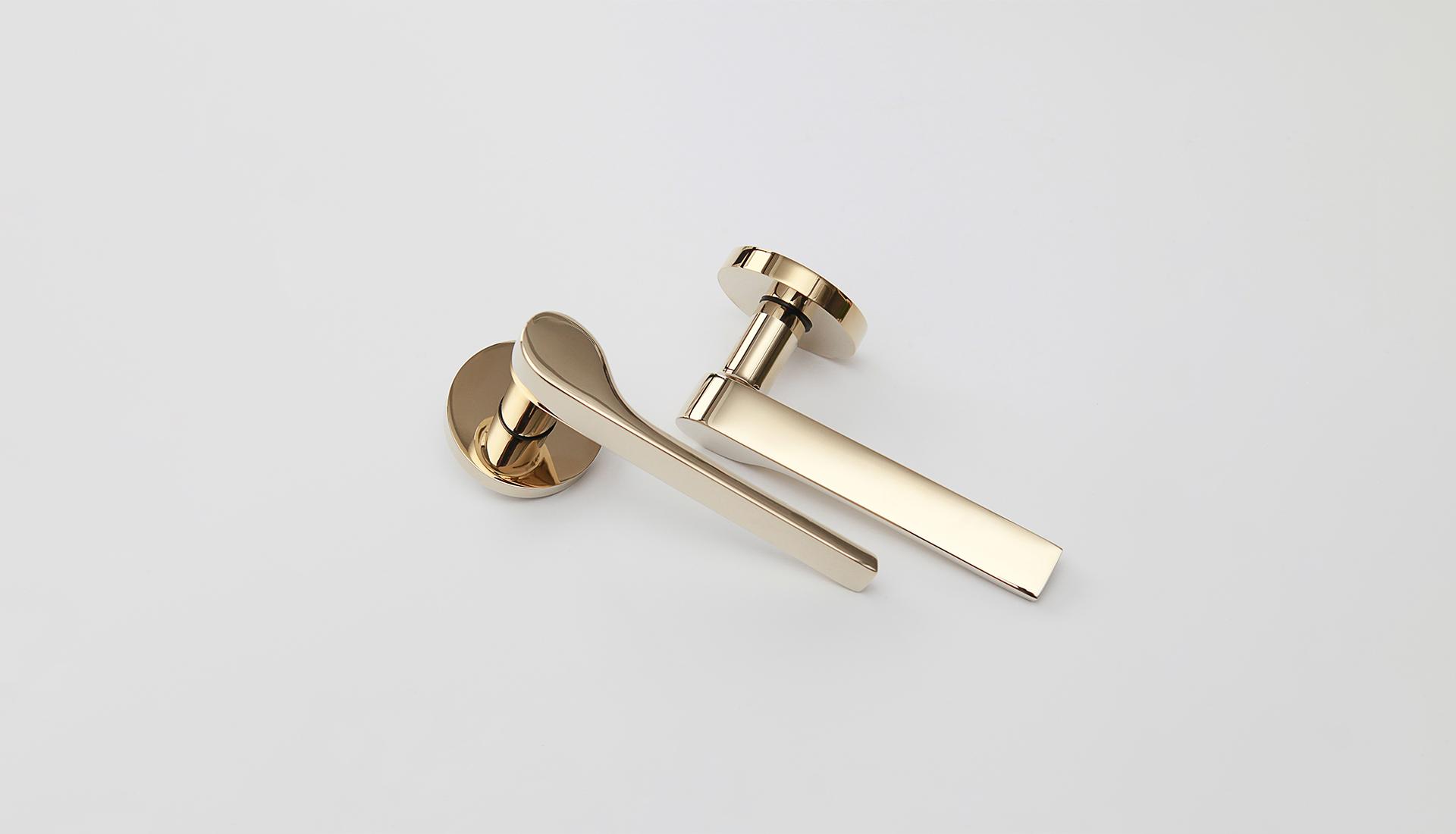 Maxery Luxury Light Gold Lever Door Handle For Interior Door With Lock