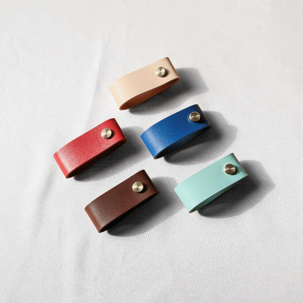 Maxery Colorful Genuine Leather Handles And Knobs For Drawer Leather Pull Handles
