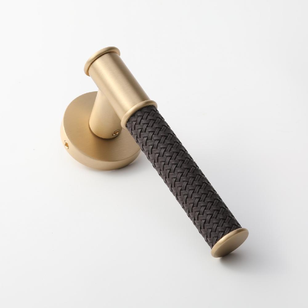 Maxery Modern Solid Brass Lever Door Handle High Quality Leather Door Handle Customized Leather Door Handle for Home Decor